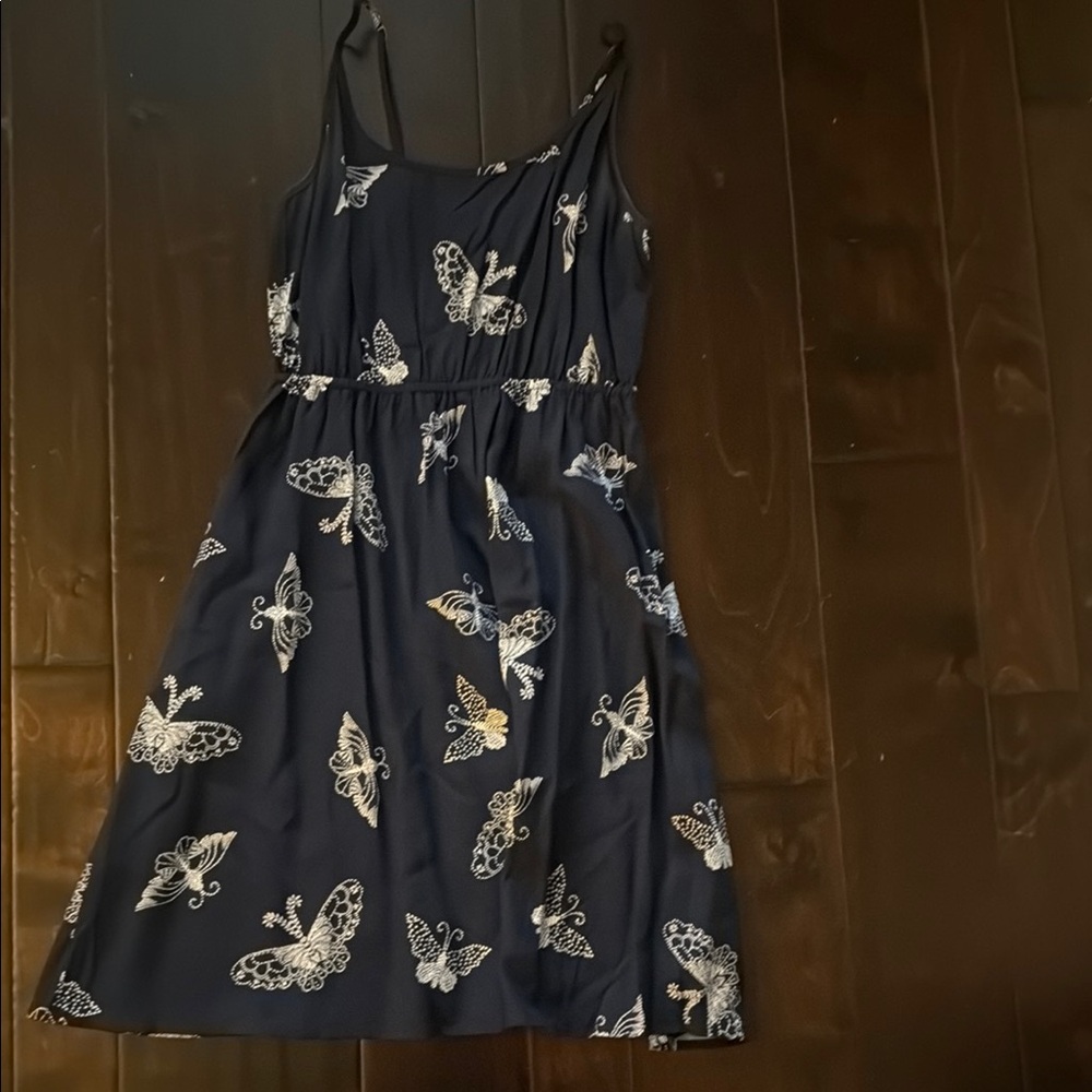 GAP Navy Blue Butterfly Print Kids Dress